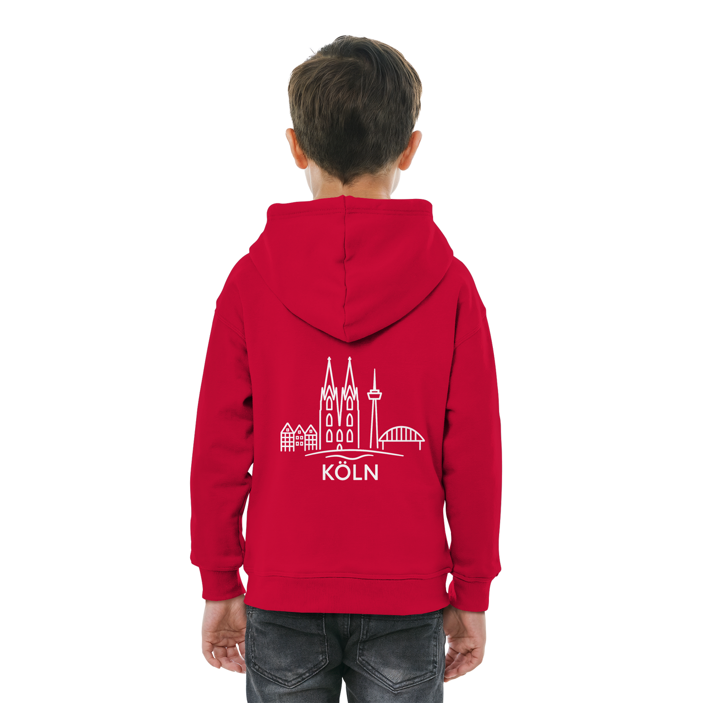 Köln Skyline (großer Druck auf dem Rücken) - Kids Basic Hoodie