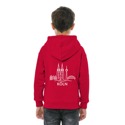 Köln Skyline (großer Druck auf dem Rücken) - Kids Basic Hoodie