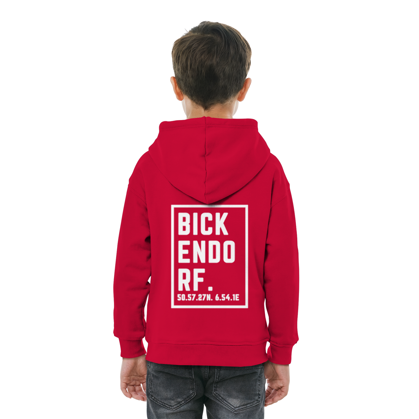 Bickendorf Koordinaten (großer Druck auf dem Rücken) - Kids Basic Hoodie