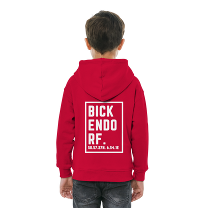 Bickendorf Koordinaten (großer Druck auf dem Rücken) - Kids Basic Hoodie