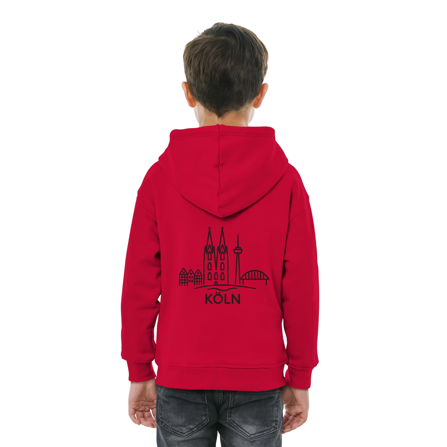 Köln Skyline (großer Druck auf dem Rücken) - Kids Basic Hoodie