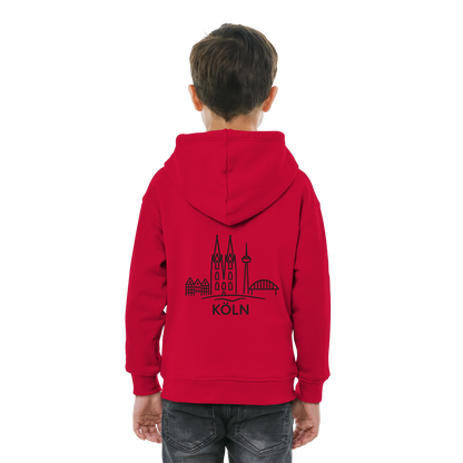 Köln Skyline (großer Druck auf dem Rücken) - Kids Basic Hoodie
