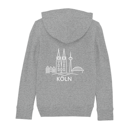Köln Skyline (großer Druck auf dem Rücken) - Kids Basic Hoodie