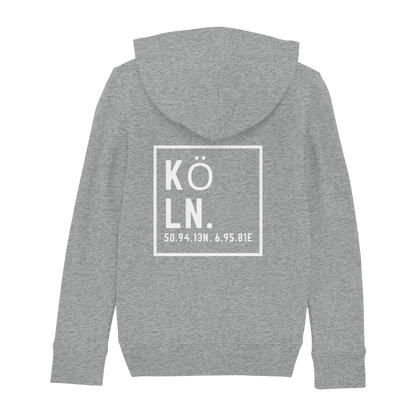 Köln Koordinaten (großer Druck auf dem Rücken) - Kids Basic Hoodie