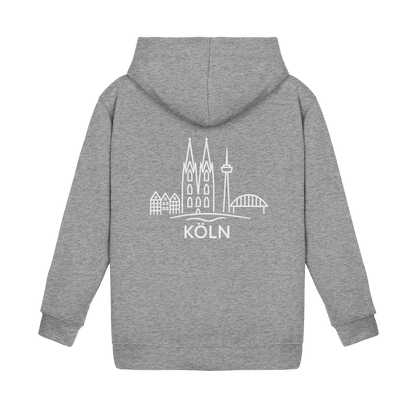 Köln Skyline (großer Druck auf dem Rücken) - Kids Basic Hoodie