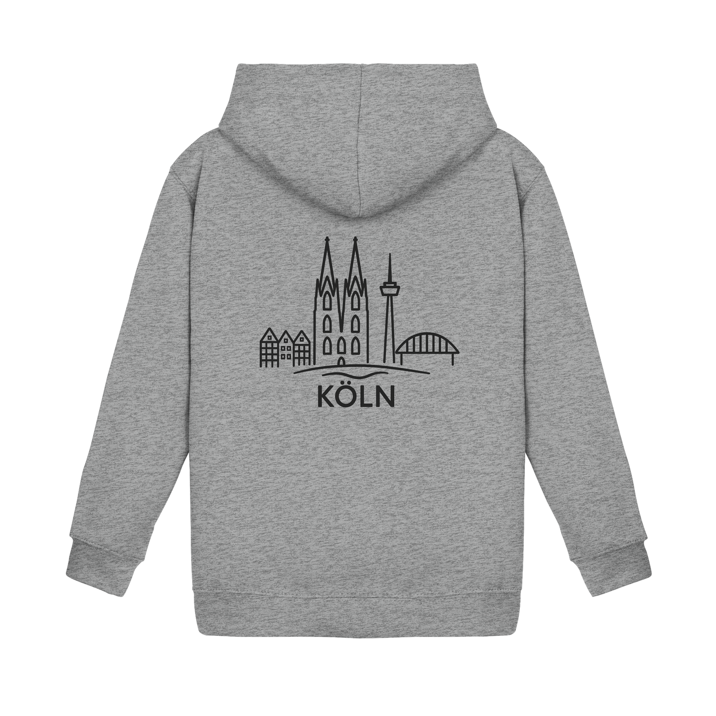 Köln Skyline (großer Druck auf dem Rücken) - Kids Basic Hoodie