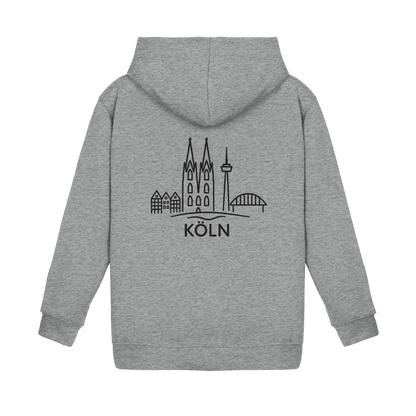 Köln Skyline (großer Druck auf dem Rücken) - Kids Basic Hoodie