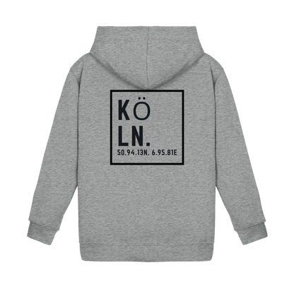 Köln Koordinaten (großer Druck auf dem Rücken) - Kids Basic Hoodie