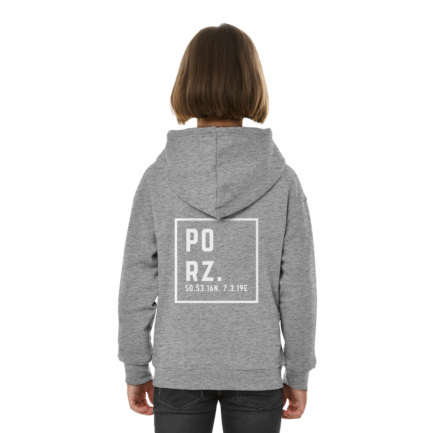 Porz Koordinaten (großer Druck Rücken) - Kids Basic Hoodie
