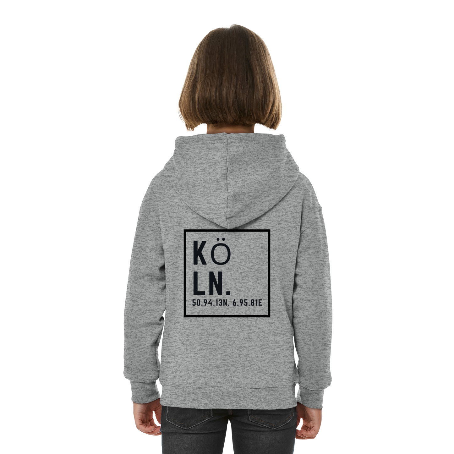 Köln Koordinaten (großer Druck auf dem Rücken) - Kids Basic Hoodie