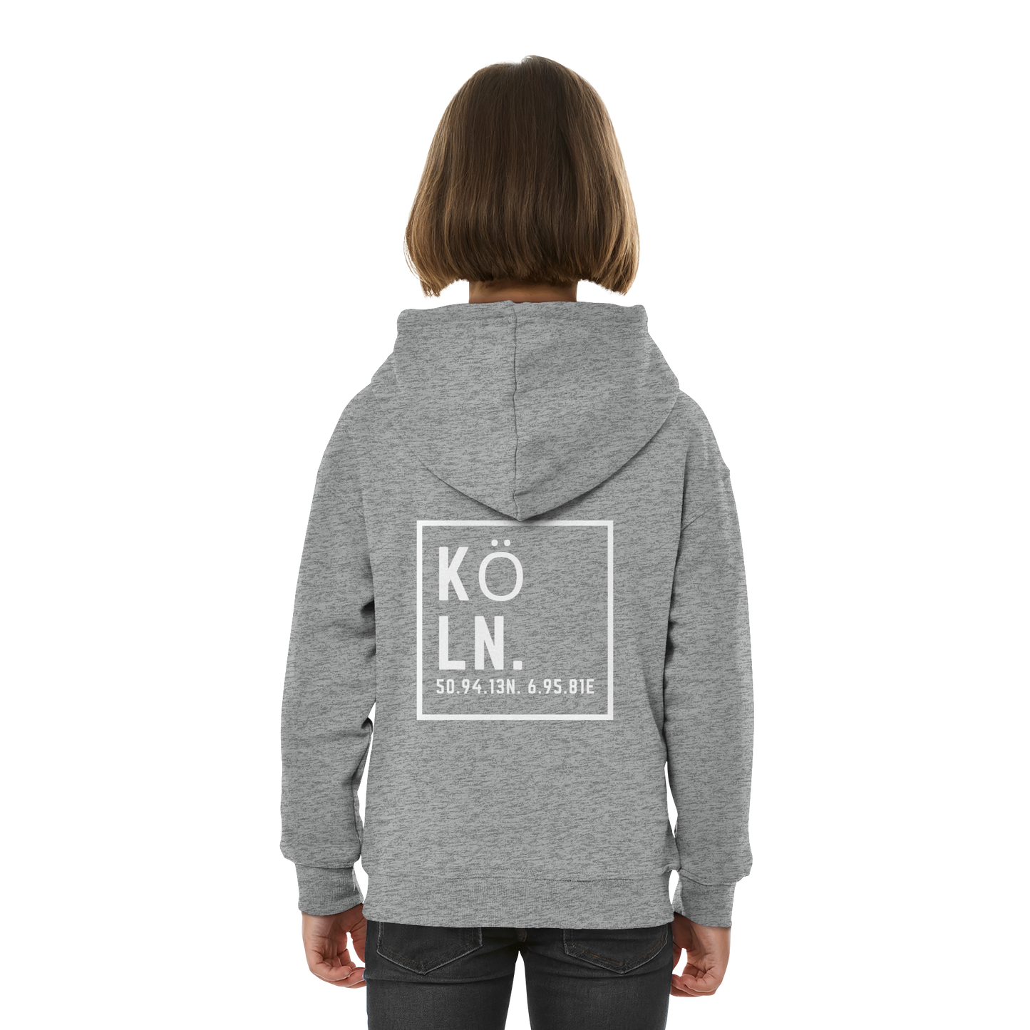 Köln Koordinaten (großer Druck auf dem Rücken) - Kids Basic Hoodie
