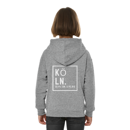 Köln Koordinaten (großer Druck auf dem Rücken) - Kids Basic Hoodie