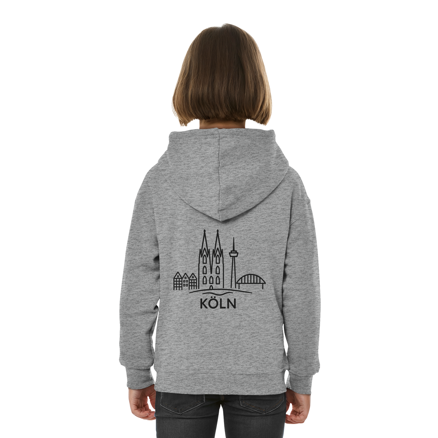 Köln Skyline (großer Druck auf dem Rücken) - Kids Basic Hoodie