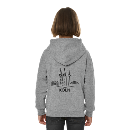 Köln Skyline (großer Druck auf dem Rücken) - Kids Basic Hoodie