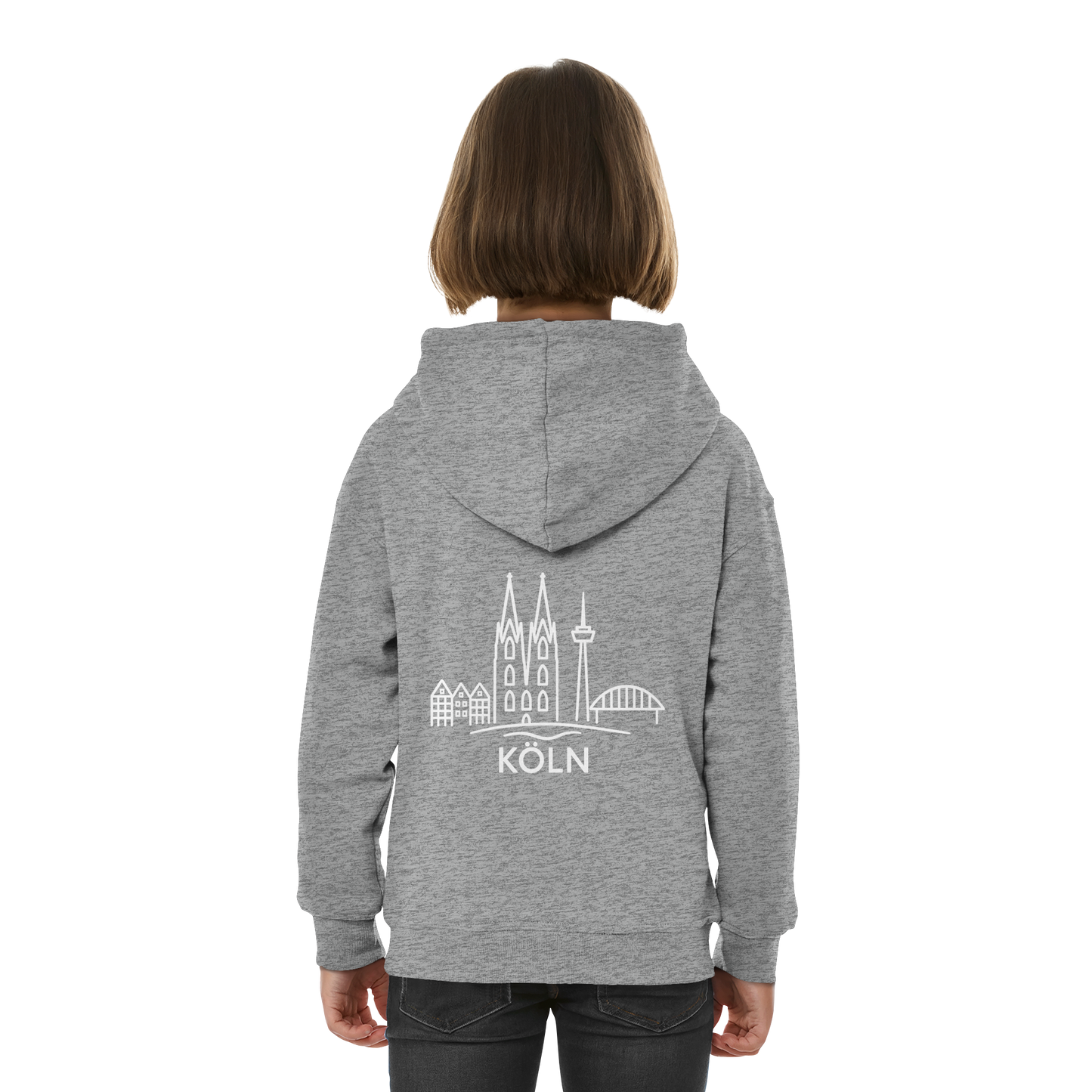 Köln Skyline (großer Druck auf dem Rücken) - Kids Basic Hoodie