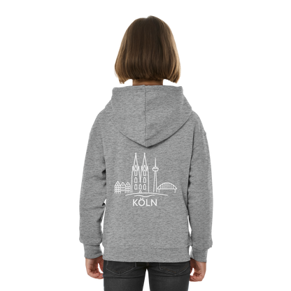 Köln Skyline (großer Druck auf dem Rücken) - Kids Basic Hoodie