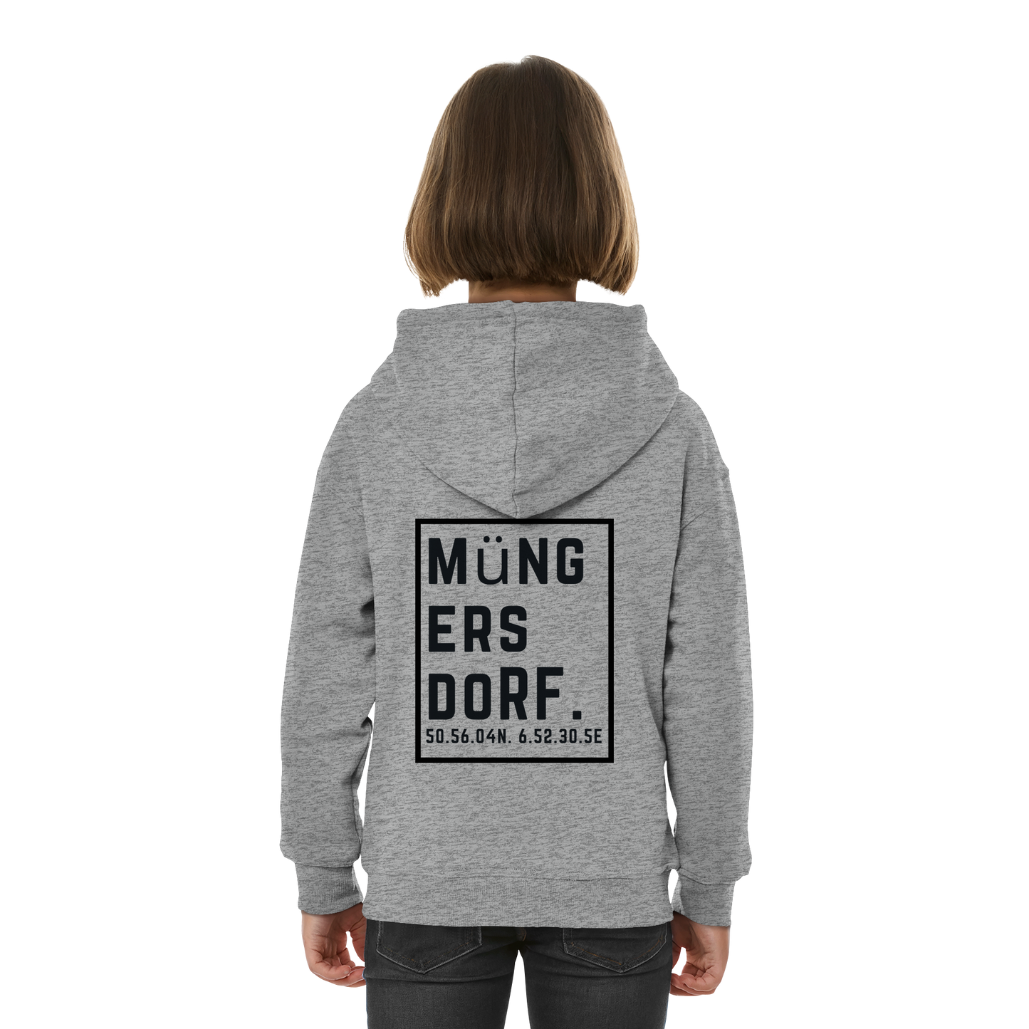 Müngersdorf Koordinaten (großer Druck auf dem Rücken) - Kids Basic Hoodie