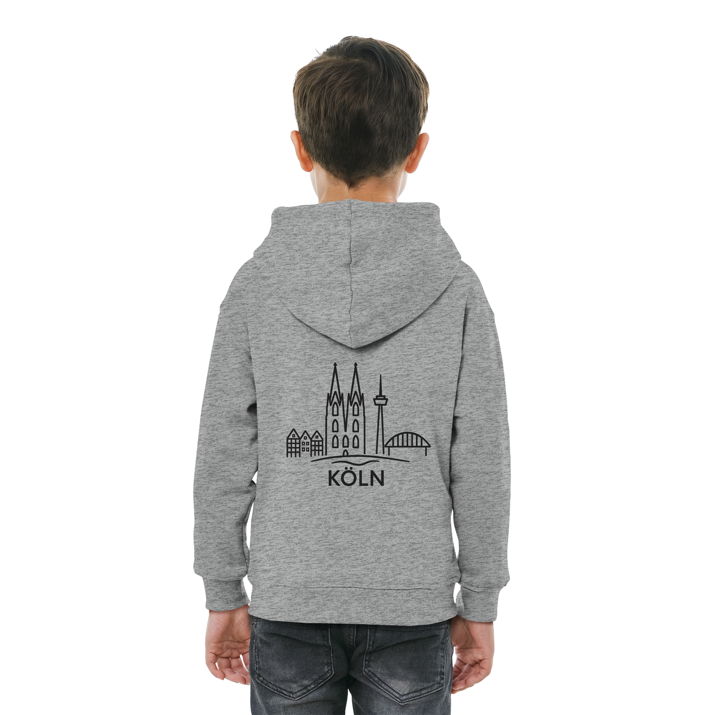 Köln Skyline (großer Druck auf dem Rücken) - Kids Basic Hoodie