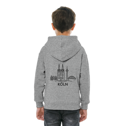 Köln Skyline (großer Druck auf dem Rücken) - Kids Basic Hoodie