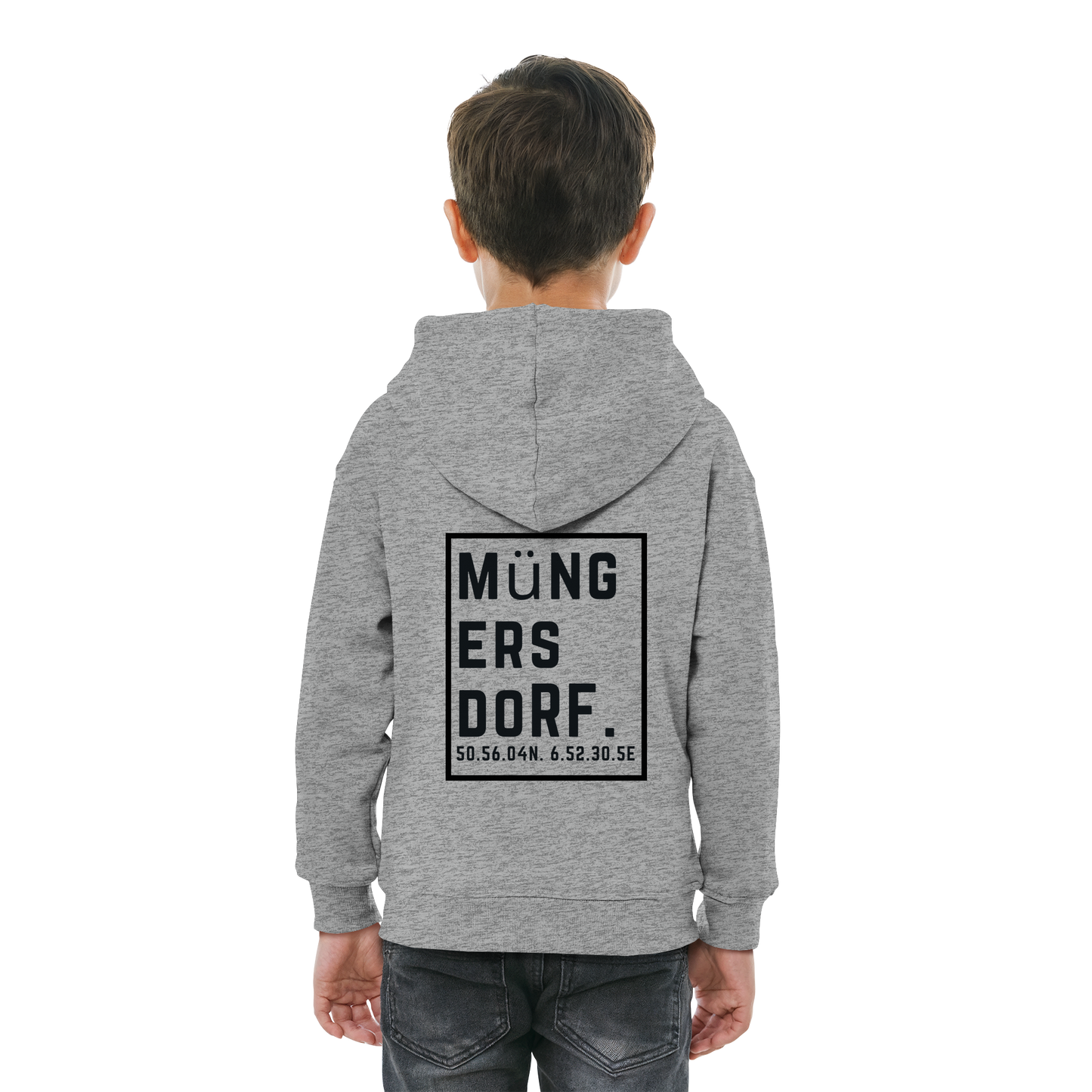 Müngersdorf Koordinaten (großer Druck auf dem Rücken) - Kids Basic Hoodie