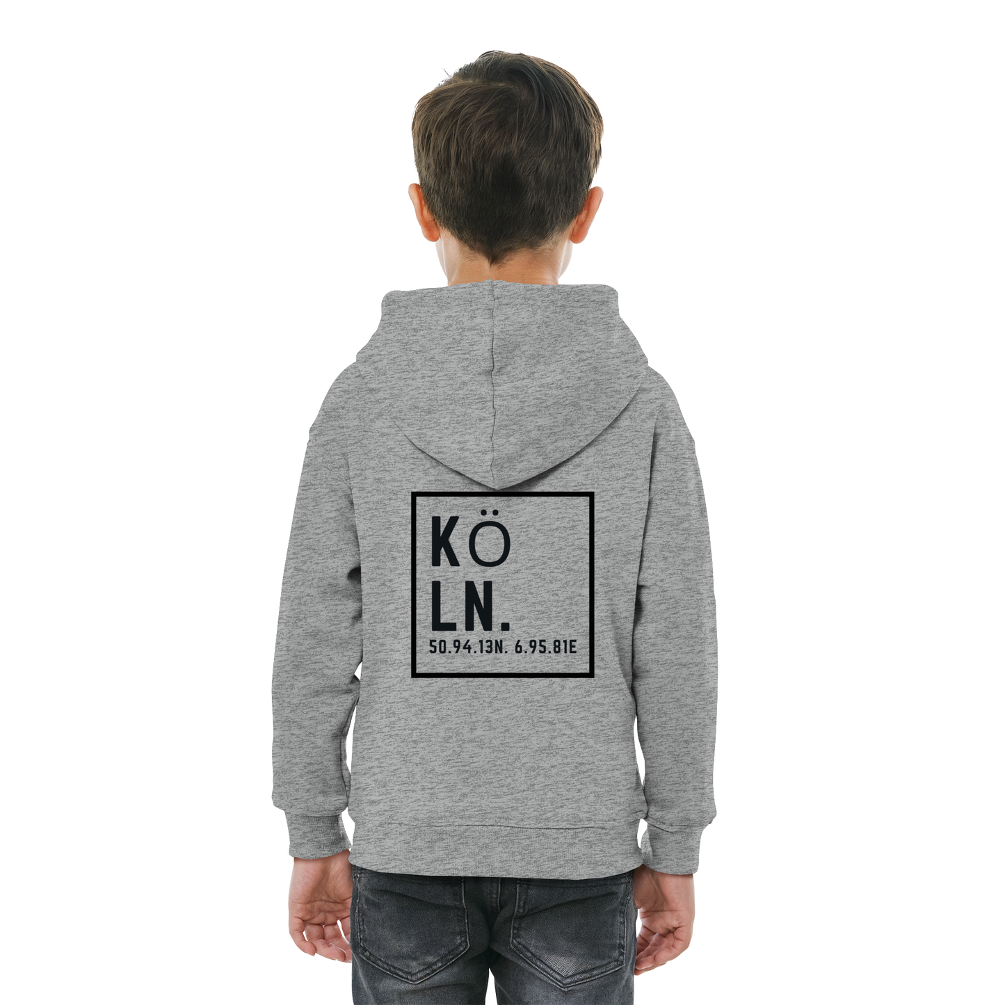 Köln Koordinaten (großer Druck auf dem Rücken) - Kids Basic Hoodie