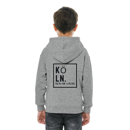 Köln Koordinaten (großer Druck auf dem Rücken) - Kids Basic Hoodie