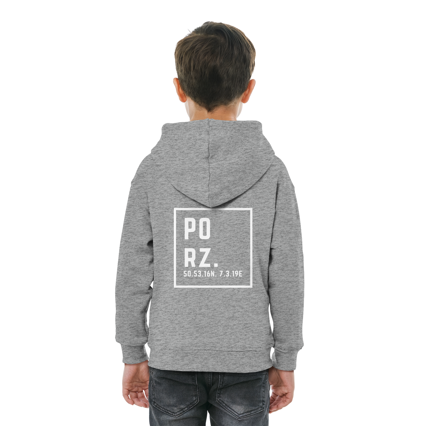 Porz Koordinaten (großer Druck Rücken) - Kids Basic Hoodie