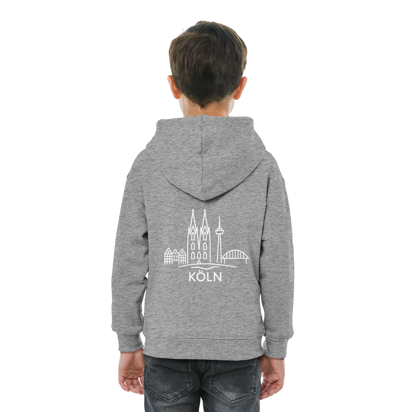 Köln Skyline (großer Druck auf dem Rücken) - Kids Basic Hoodie