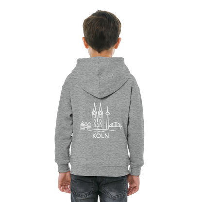 Köln Skyline (großer Druck auf dem Rücken) - Kids Basic Hoodie