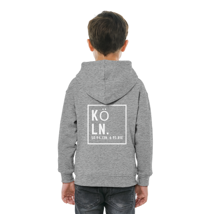 Köln Koordinaten (großer Druck auf dem Rücken) - Kids Basic Hoodie