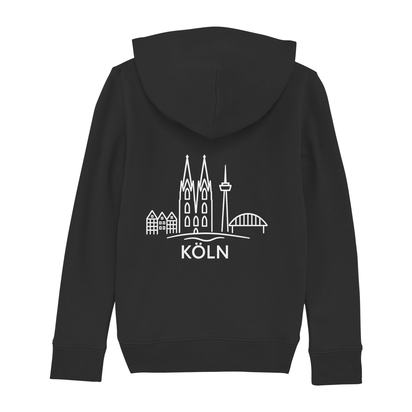 Köln Skyline (großer Druck auf dem Rücken) - Kids Basic Hoodie