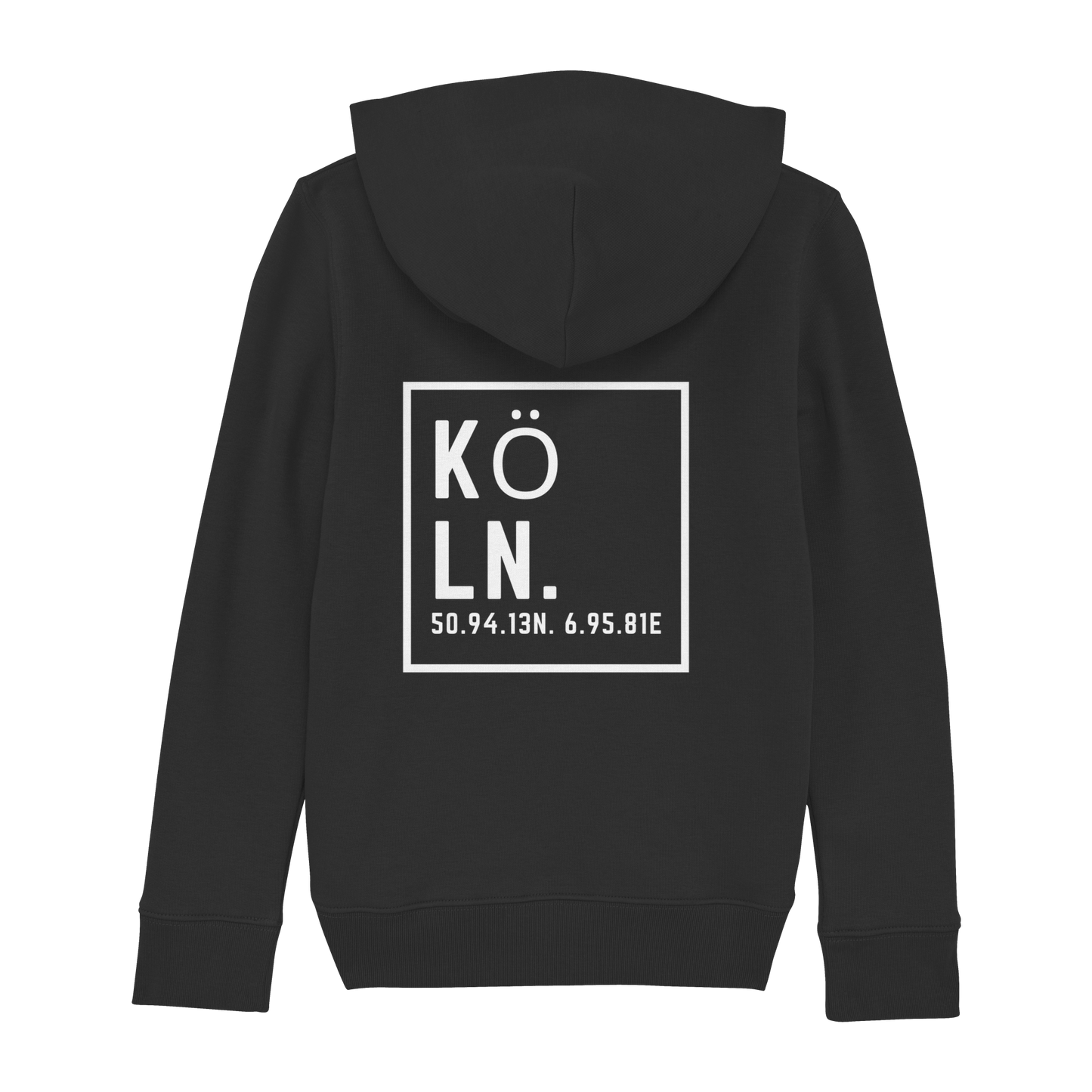 Köln Koordinaten (großer Druck auf dem Rücken) - Kids Basic Hoodie
