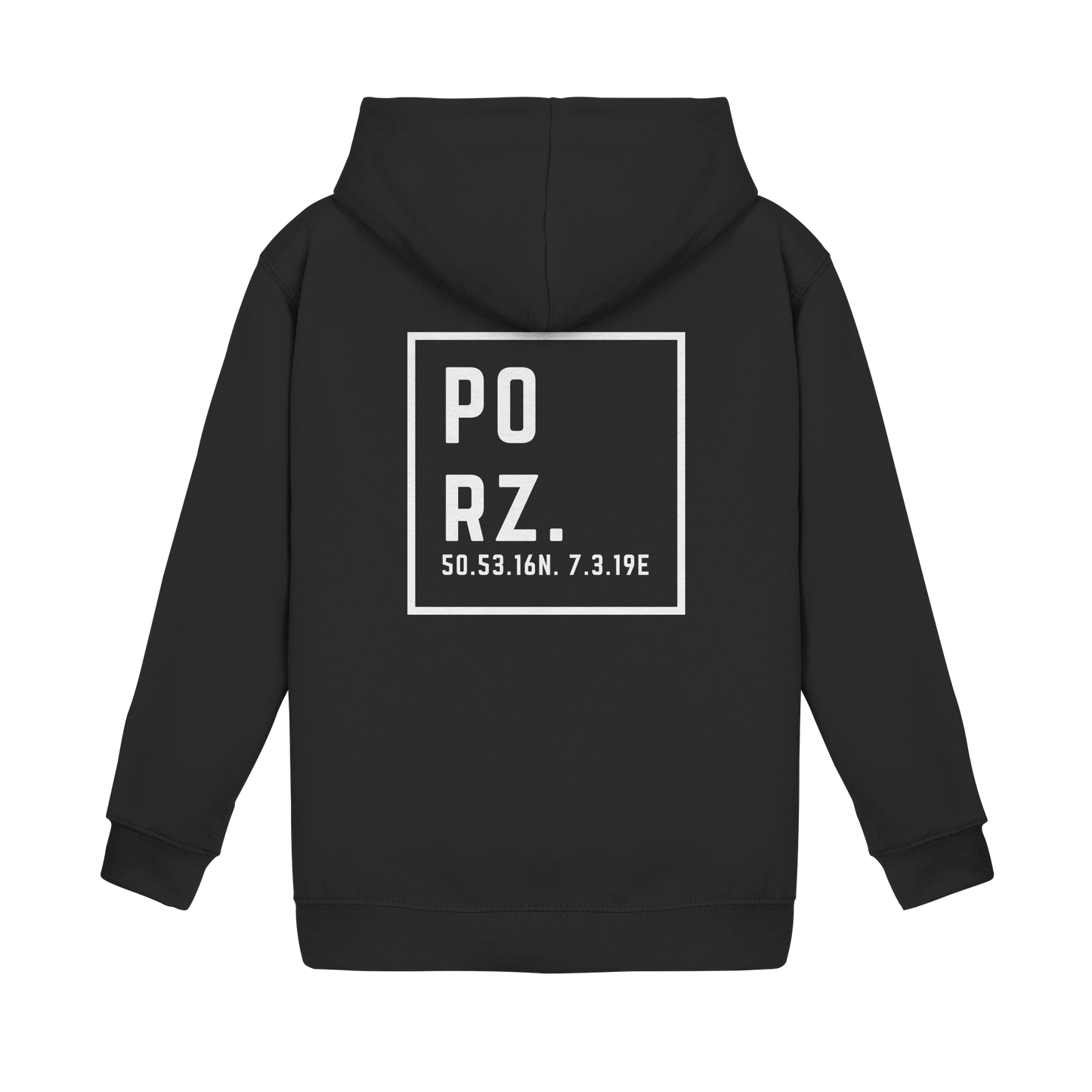 Porz Koordinaten (großer Druck Rücken) - Kids Basic Hoodie