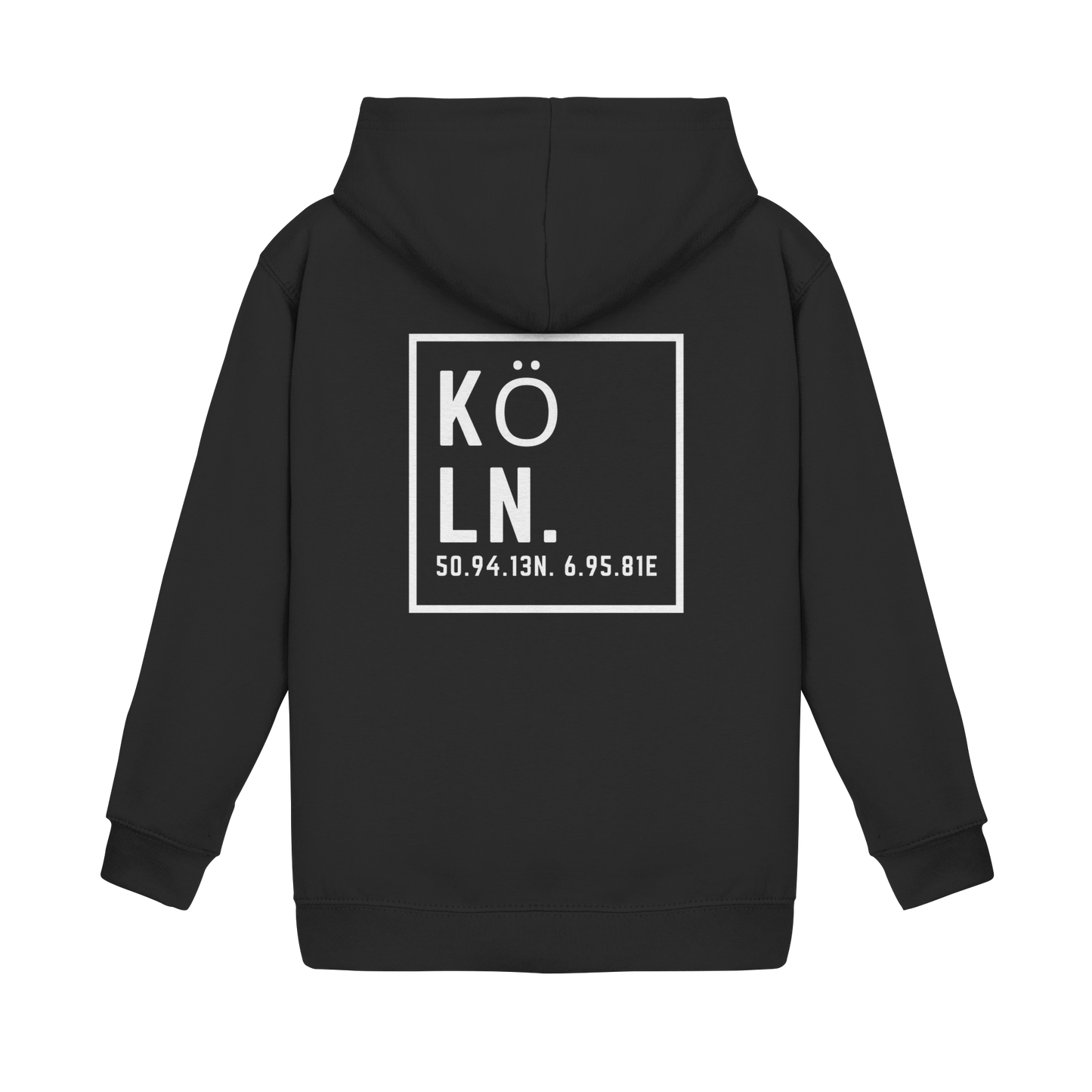 Köln Koordinaten (großer Druck auf dem Rücken) - Kids Basic Hoodie