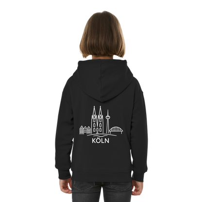 Köln Skyline (großer Druck auf dem Rücken) - Kids Basic Hoodie
