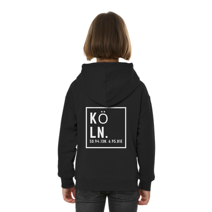 Köln Koordinaten (großer Druck auf dem Rücken) - Kids Basic Hoodie