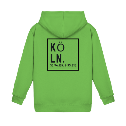 Köln Koordinaten (großer Druck auf dem Rücken) - Kids Basic Hoodie