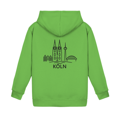 Köln Skyline (großer Druck auf dem Rücken) - Kids Basic Hoodie