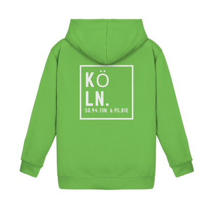 Köln Koordinaten (großer Druck auf dem Rücken) - Kids Basic Hoodie