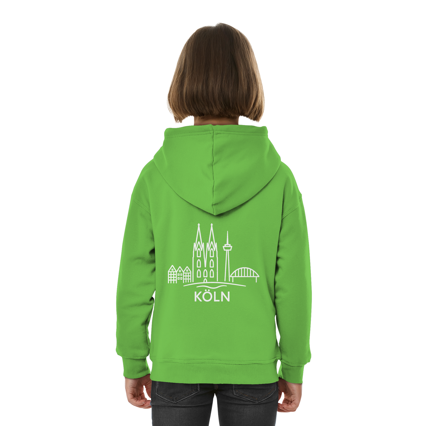 Köln Skyline (großer Druck auf dem Rücken) - Kids Basic Hoodie