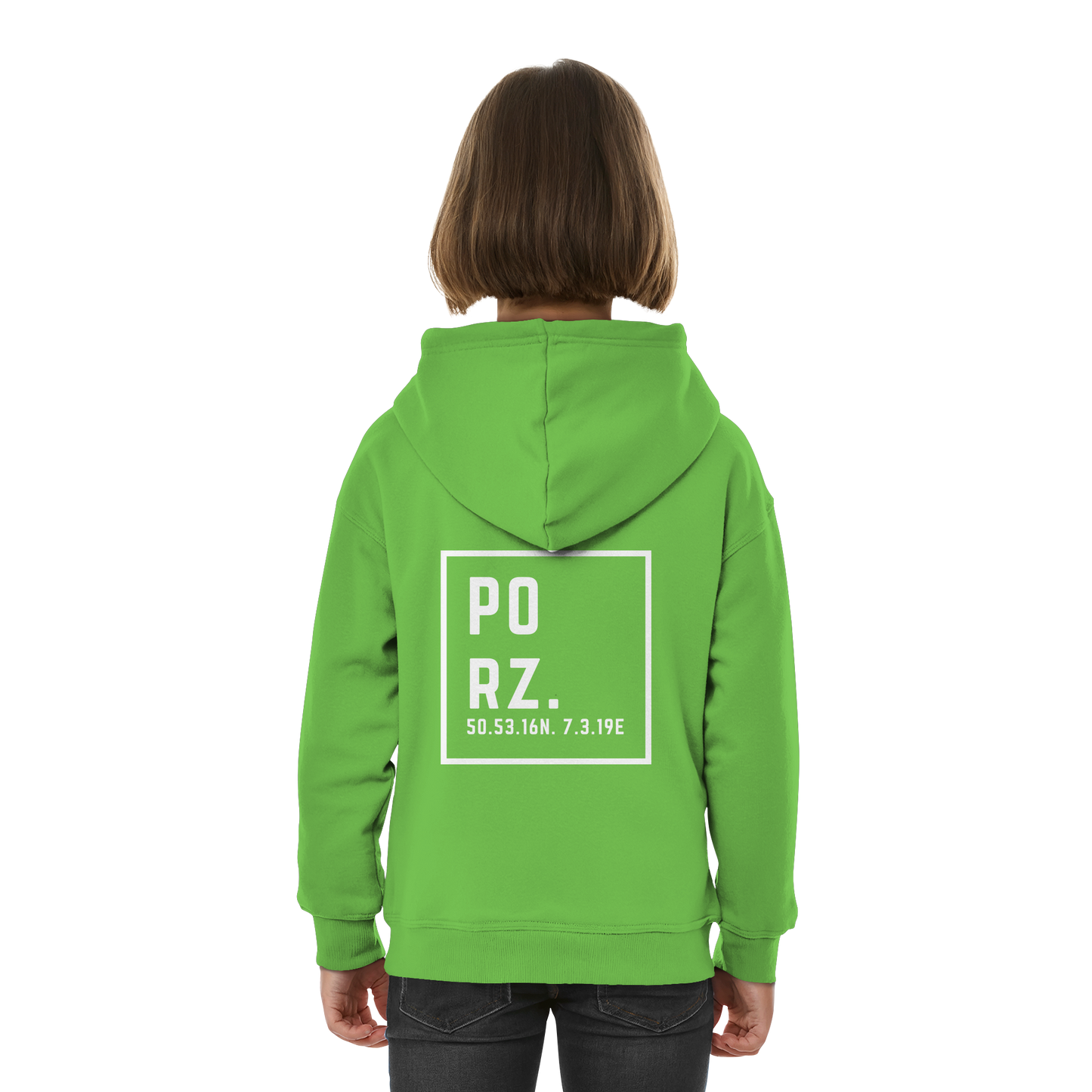 Porz Koordinaten (großer Druck Rücken) - Kids Basic Hoodie