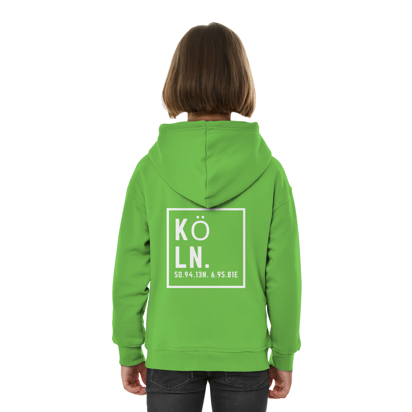 Köln Koordinaten (großer Druck auf dem Rücken) - Kids Basic Hoodie
