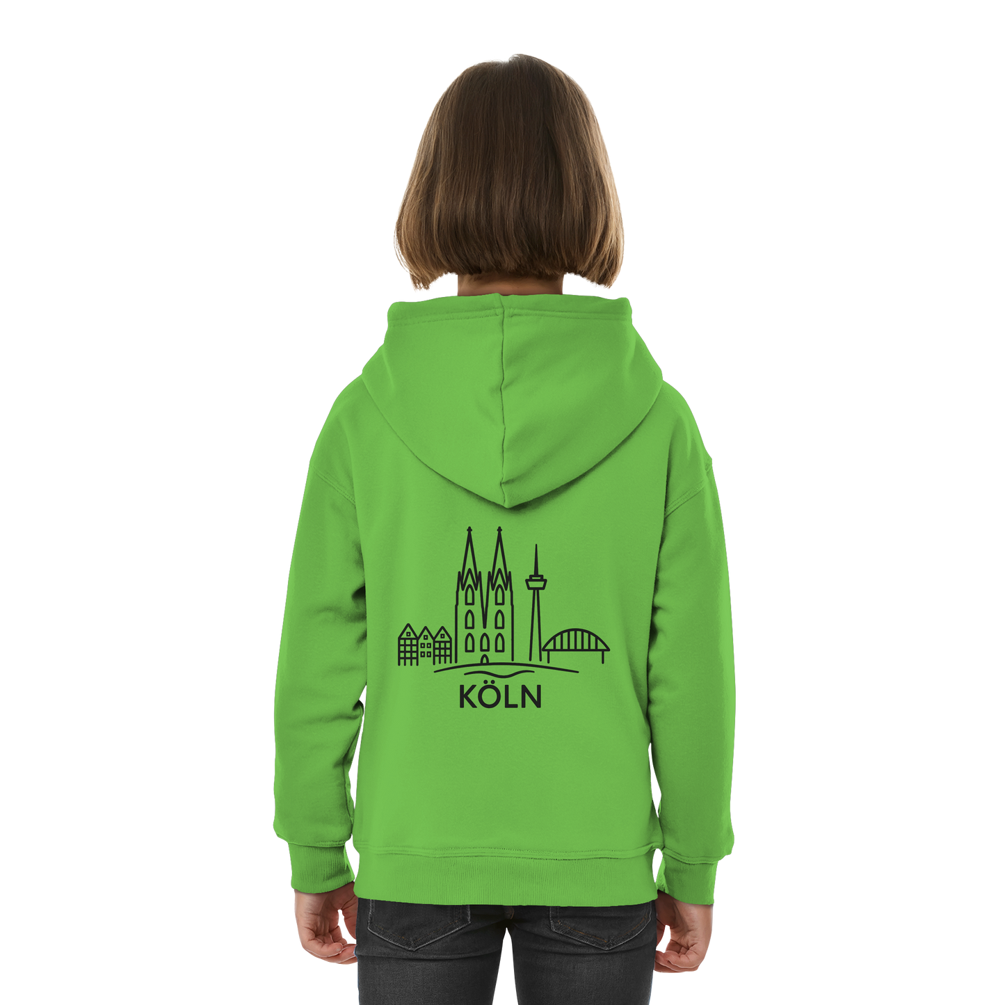 Köln Skyline (großer Druck auf dem Rücken) - Kids Basic Hoodie