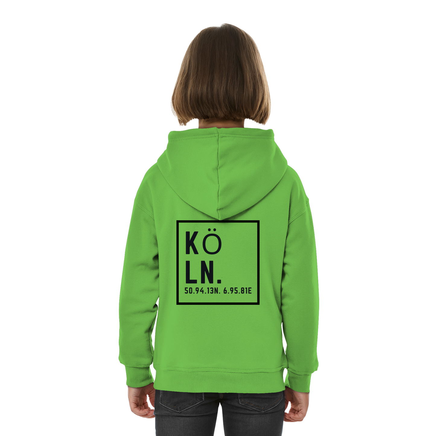 Köln Koordinaten (großer Druck auf dem Rücken) - Kids Basic Hoodie