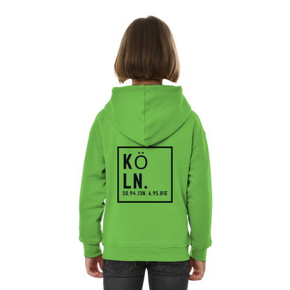 Köln Koordinaten (großer Druck auf dem Rücken) - Kids Basic Hoodie