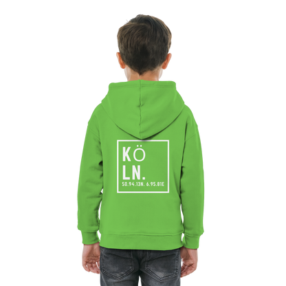 Köln Koordinaten (großer Druck auf dem Rücken) - Kids Basic Hoodie