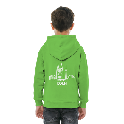 Köln Skyline (großer Druck auf dem Rücken) - Kids Basic Hoodie