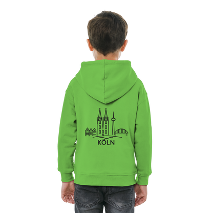 Köln Skyline (großer Druck auf dem Rücken) - Kids Basic Hoodie