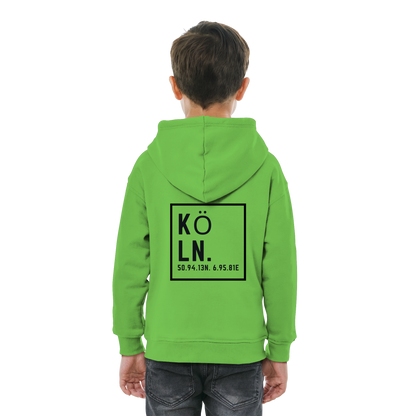 Köln Koordinaten (großer Druck auf dem Rücken) - Kids Basic Hoodie