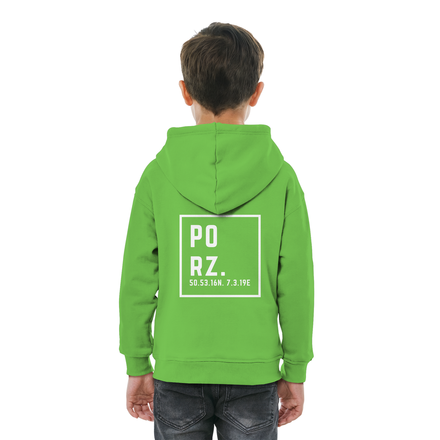 Porz Koordinaten (großer Druck Rücken) - Kids Basic Hoodie